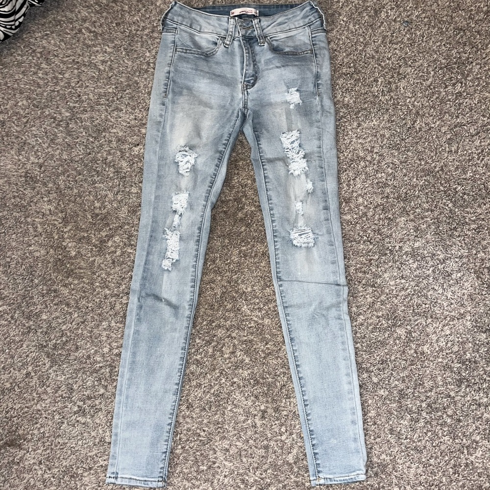 Light blue skinny jeans